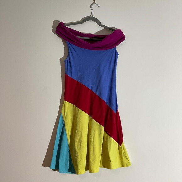 Stephen Burrows for Target Women's Colorblock Off the Shoulder Dress - Picture 5 of 6